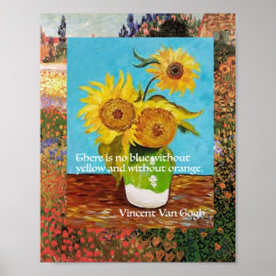 Póster Cita de girasol Vincent Van Gogh