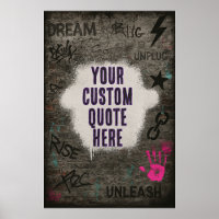 Cita de graffiti de personalizable en pared de lad