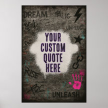 Cita de graffiti de personalizable en pared de lad