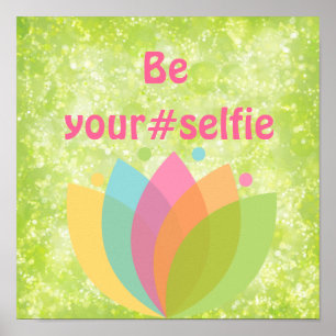 Póster Cita de hashtag de Be YouSelf