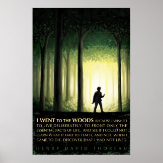 Póster Cita de Henry David Thoreau: Fui al bosque