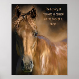 Póster Cita de historia de caballos y la humanidad