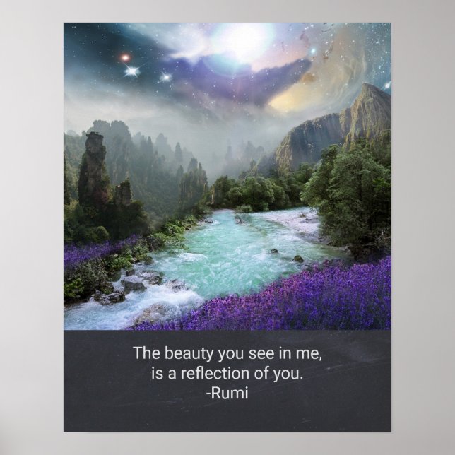 Póster Cita de inspiración sobre belleza de Rumi (Frente)