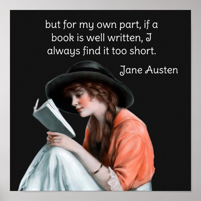 Póster Cita de Jane Alston sobre la lectura (Frente)