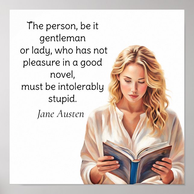 Póster Cita de Jane Austen intolerablemente estúpida. (Frente)