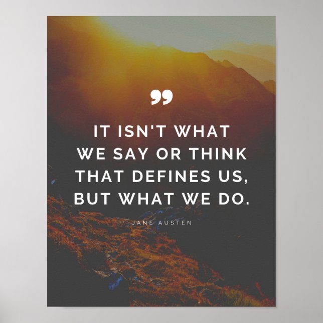Póster Cita de Jane Austen - Nuestras Acciones Nos Define (Frente)