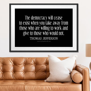 Póster Cita De Jefferson Sobre La Democracia