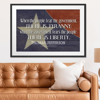 Póster Cita de Jefferson sobre la libertad y la tiranía