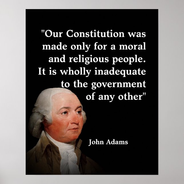Póster Cita de John Adams sobre nuestra Constitución (Frente)