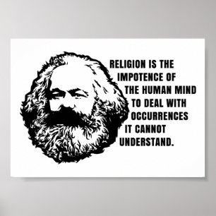 Póster Cita de Karl Marx sobre la religión