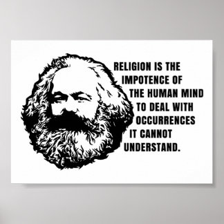 Póster Cita de Karl Marx sobre la religión