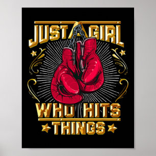 Póster Cita de Kickboxing Boxeo Tailandés Solo una chica
