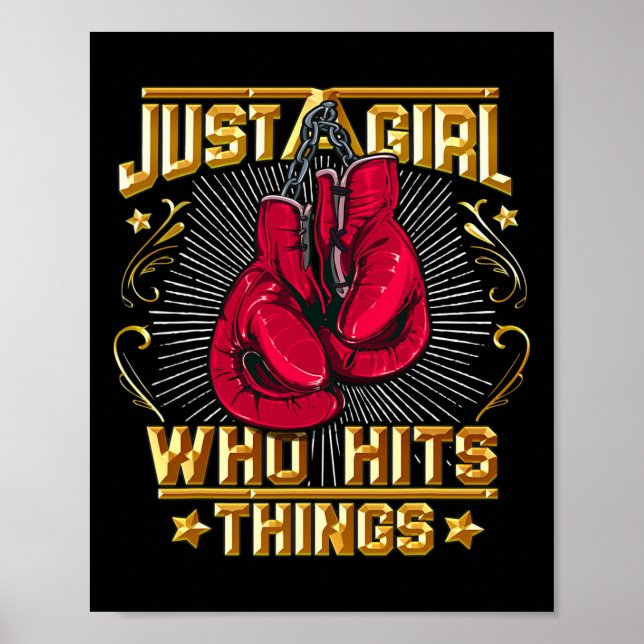 Póster Cita de Kickboxing Boxeo Tailandés Solo una chica  (Frente)