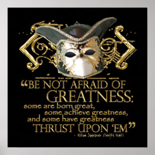 Póster Cita de la 12ª noche (versión de oro)