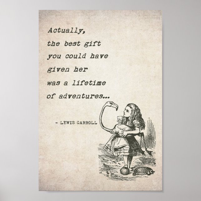 Póster Cita de la aventura de Alicia en el país de las ma (Frente)