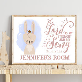 Póster Cita de la biblia de conejo chiflado cristiano