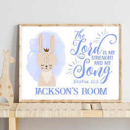 Póster Cita de la biblia de conejo chiflado cristiano