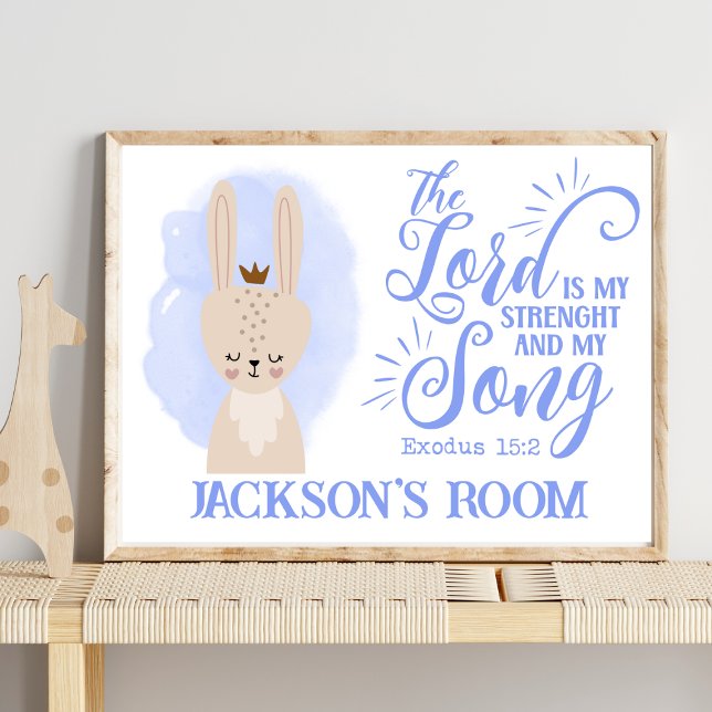 Póster Cita de la biblia de conejo chiflado cristiano (Subido por el creador)