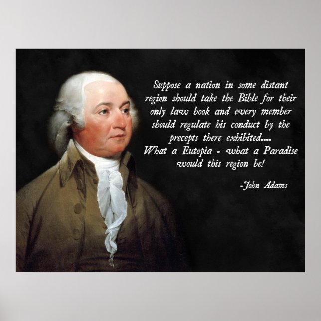 Póster Cita de la Biblia de John Adams (Frente)