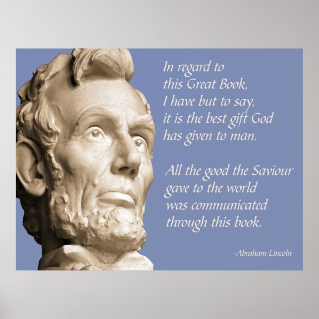 Póster Cita de la Biblia de Lincoln (Frente)