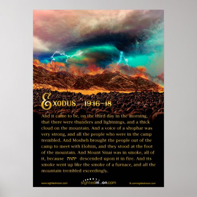 Póster Cita De La Biblia Diez Mandamientos Mt Sinaí (Frente)