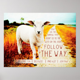 Póster Cita de la Biblia siga el camino del Poster