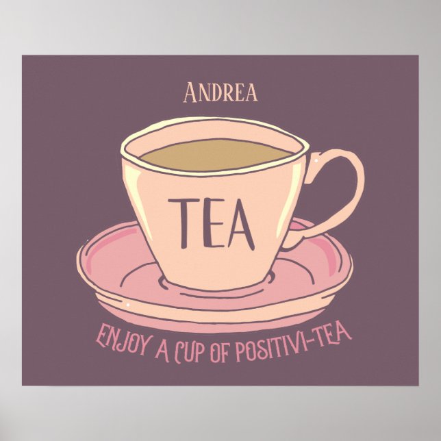 Póster Cita de la Copa de Té de Positividad (Frente)