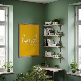 Póster Cita de la fe de amor amarillo brillante minimalis