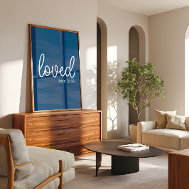 Póster Cita de la fe de amor azul de la marina minimalist