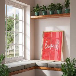 Póster Cita de la fe de amor roja minimalista