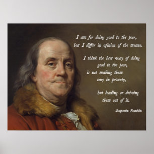Póster Cita de la pobreza de Franklin