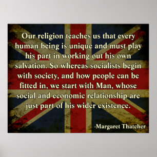 Póster Cita de la religión de Thatcher