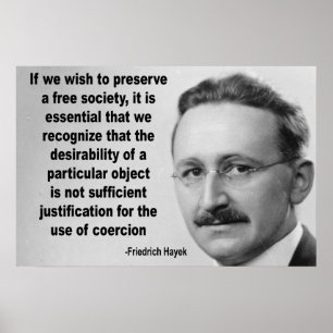 Póster Cita de la sociedad libre de Hayek