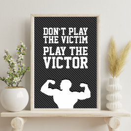 Póster Cita de la tipografía motivacional ganadora