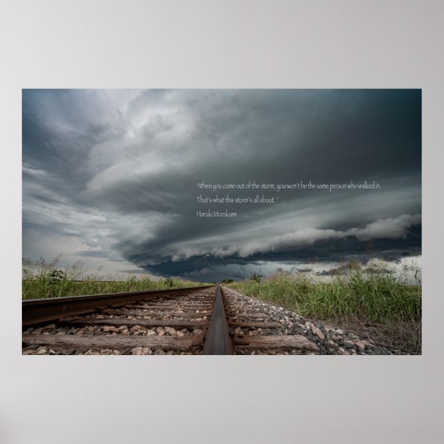 Póster Cita de la tormenta Haruki Murakami (Frente)