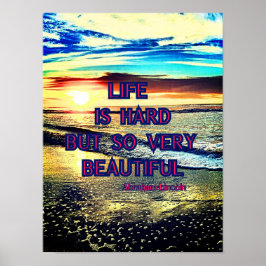 Póster Cita de "La vida es dura" de Abraham Lincoln