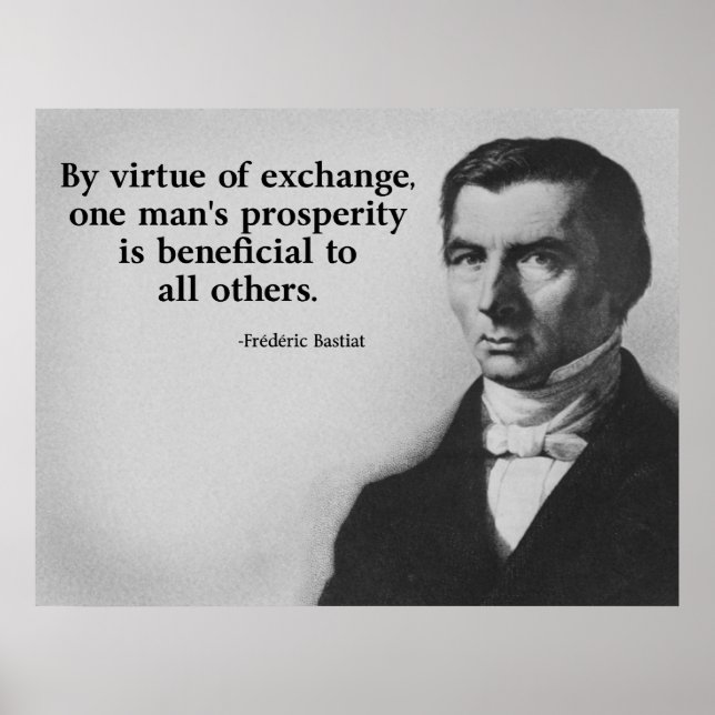 Póster Cita de libre comercio de Bastiat (Frente)