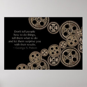 Póster Cita de liderazgo de George S. Patton