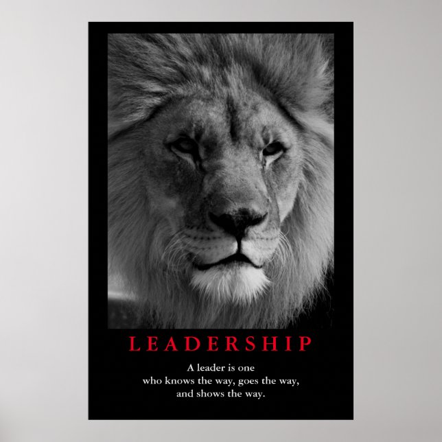 Póster Cita de liderazgo inspirador Orgullo León (Frente)