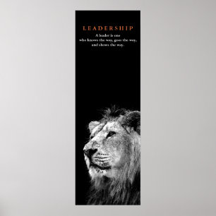 Póster Cita de Liderazgo motivacional en blanco negro