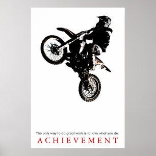 Póster Cita de logro deportivo de moto