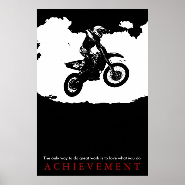 Póster Cita de logro deportivo de moto (Frente)