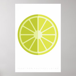 Póster Cita de los 70 del Poster de frutas Green Lime Ret