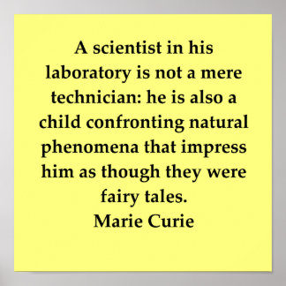 Póster cita de madam marie curie