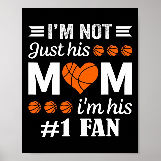 Póster Cita de mamá, hincha de baloncesto (Frente)