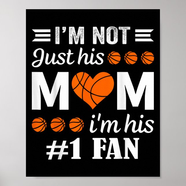 Póster Cita de mamá, hincha de baloncesto (Frente)