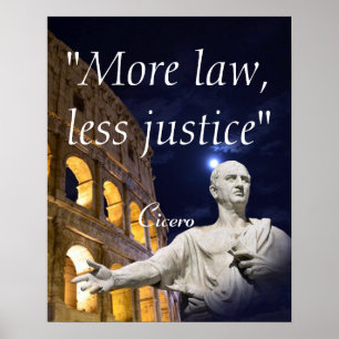 Póster Cita de Marco Tulio Cicerón sobre la ley y la just