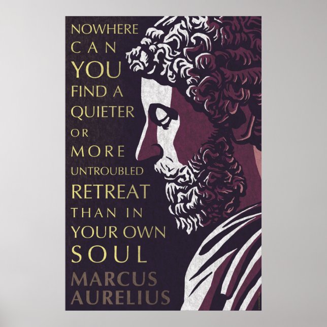 Póster Cita de Marcus Aurelius: Más tranquilo o más difíc (Frente)