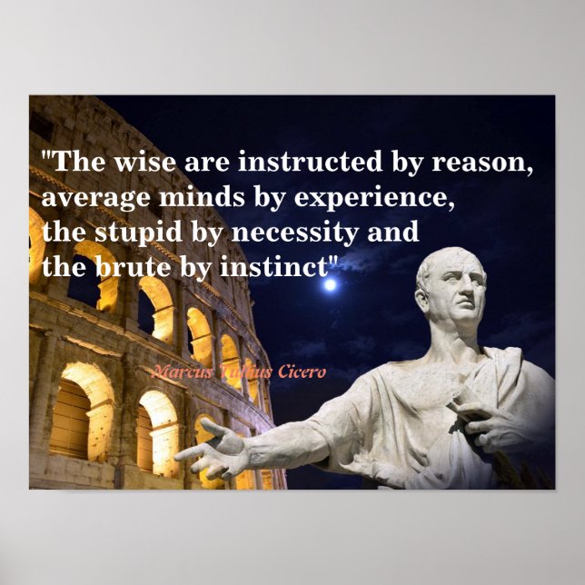 Póster Cita De Marcus Tullius Cicero Por Razón (Frente)