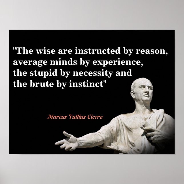 Póster Cita De Marcus Tullius Cicero Por Razón (Frente)